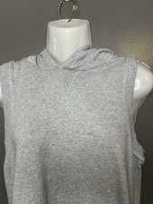 MNG Sweater Dress Womens 8 Gray Sleeveless Hooded Midi Kangaroo Pocket