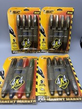 Lot Of 16  BIC Heavy Duty Permanent Markers VTG New Old Stock 4X4 Grip