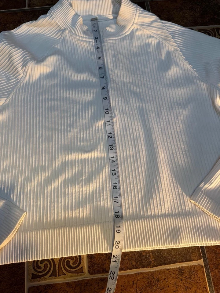 lululemon Rest Less Cropped Half Zip Long Sleeve White - Image 3 of 4