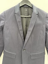 G-Star RAW Navy Cotton Blazer Jacket Satin Trim Size L Fits Small 
