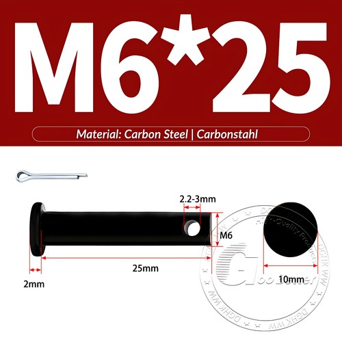 Pasador de horquilla negro pasador de bisagra pasador de retención pasador de aparejo métrico de acero al carbono M4-M30 - Imagen 34 de 201