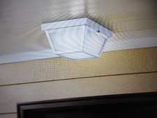 Hampton Bay White 2-Light Outdoor Ceiling Light Flush Mount Light