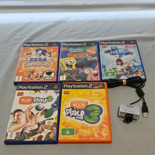 Eye Toy PS2 Bundle - PlayStation 2 - Camera + 5 Games - PAL - Tested