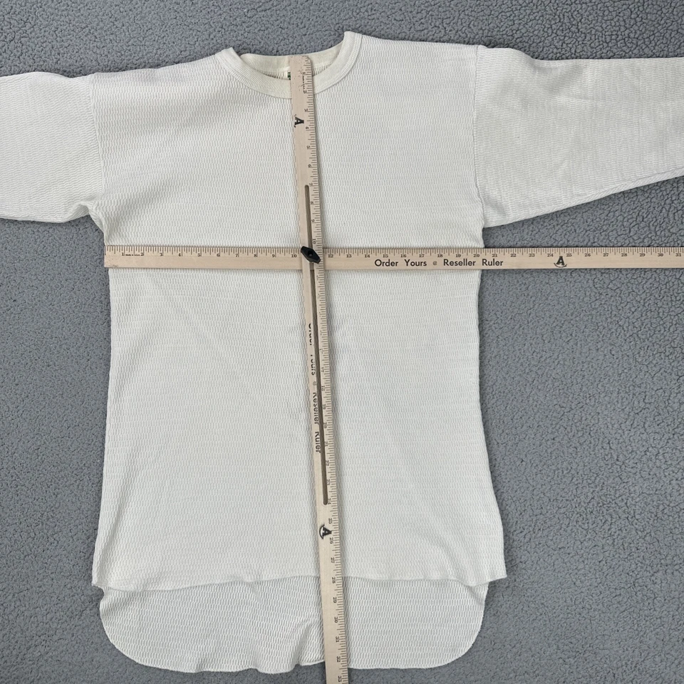 Vintage Hanes Thermal Shirt Men 3XL White Waffle Knit Green Tag Made in USA - Image 3 of 4