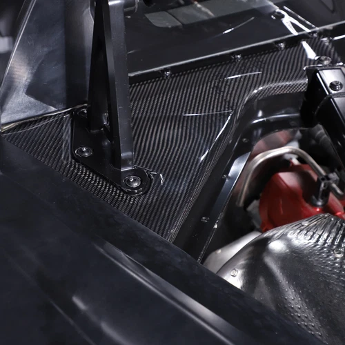 Juego de cubiertas interiores de bahía de motor de fibra de carbono seca real para Corvette C8 2020-2024 - Imagen 12 de 27