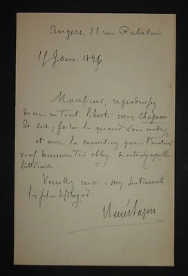 BAZIN René - LETTRE AUTOGRAPHE SIGNEE, ANGERS 1896 - Photo 1/2