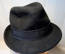 STETSON All American Fedora Black Hat Unisex Small/Medium Wool Blend S. KS 2