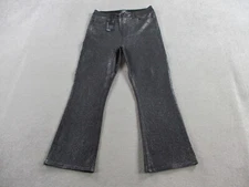 Paige Jeans Womens 31 Black Silver Glitter Luxe Coated Flare Disco Claudine NWT
