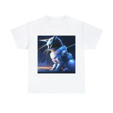 Cat T Shirt Abstract Cool Art Tee Futuristic Sleek Cyber Techno City Feline Cool