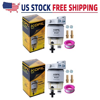 2~NEW R12T FITS FOR MARINE SPIN-ON FUEL FILTER / WATER SEPARATOR 120AT