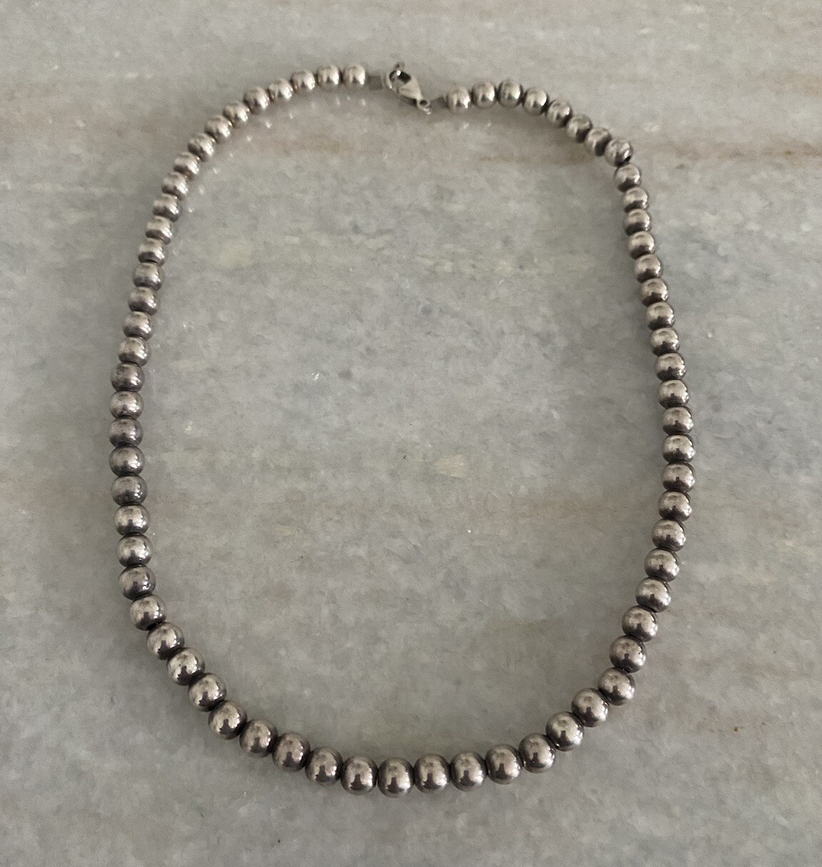 Beautiful Solid Sterling Silver 925 Beaded Neckla… - image 2