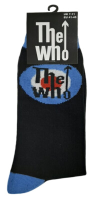 The Who Target Logo schwarze Socken Einheitsgröße UK 7-11 OFFIZIELL