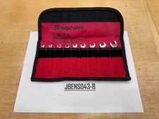 Snap-on Tools NEW 9pc SAE 6pt Chrome Midget Length Combo Wrench Set OXI709SBK