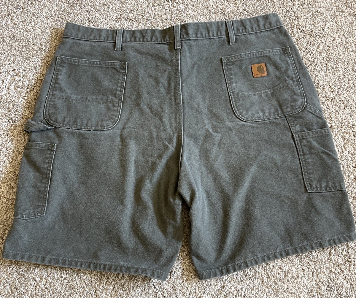Carhartt Carpenter Cargo Shorts Mens 44 Green Duck Canvas