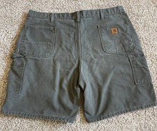 Carhartt Carpenter Cargo Shorts Mens 44 Green Duck Canvas B25 MOS