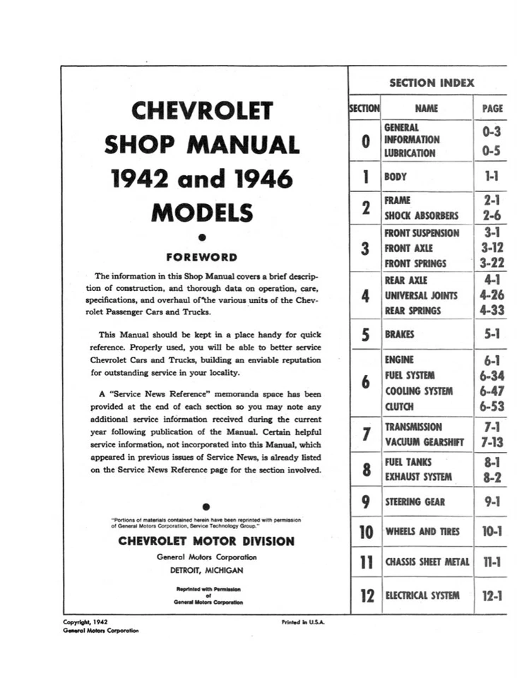 1942 1946 1947 1948 Chevrolet Car Truck Shop Service Repair Manual - Image 2 of 4