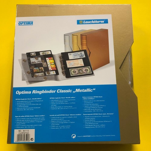 Leuchtturm Optima Ringbinder Metallic Edition Gold, Silber oder Bronze AUSWAHL - Picture 4 of 4
