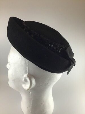 Chapeau Femme Vintage Glen Over Henry Pollak - 100% Laine - Taille Medium - Marron - Années 40-50 ?