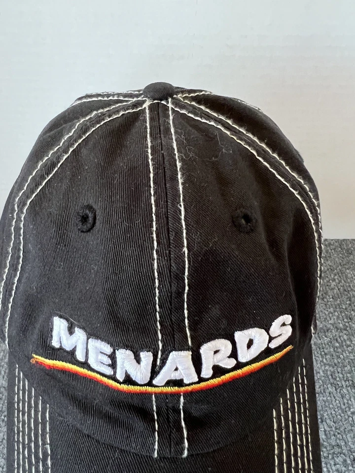 Sombrero NASCAR OSFA Negro Menards #27 Puntada en Contraste Auto Carreras  Foto 3 de 4