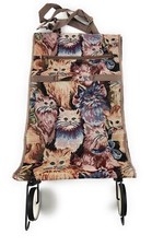 Vintage Rolling Folding Storage Shopping Tapestry Tote Case Bag 70s travel Cats