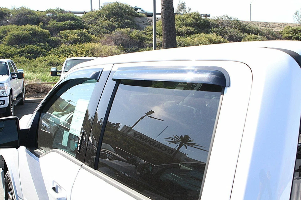 Viseras de ventilación de ventana protectores de lluvia para Dodge Ram 1500 2500 3500 2009-2018 doble cabina Foto 4 de 4