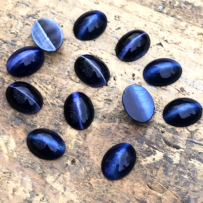 #ad #ad 8 BLUE TIGER#x27;S EYE 16x12mm OVAL Cabochons Natural Quality Gemstones $9.95
