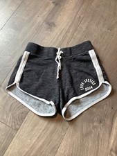 Justice Girls Youth Size 10 Athletic Active Workout Shorts Black White VGUC
