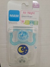 MAM Air Night Glow in the Dark Pacifier 2 Pack 6 Month Blue
