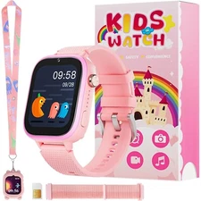 OKYUK 4G Kids Watch Smart Watch for Kids with SIM Card, 47 Games Two-way calling