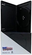USDISC DVD Cases Standard 14mm AAA Grade, Sextuple 6 Disc (Black) Lot