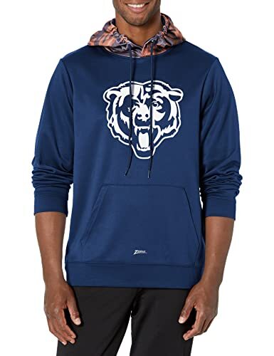 Толстовка с капюшоном Zubaz NFL Mens Chicago Bears командного цвета с камуфляжной задней панелью