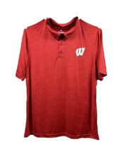 Wisconsin Badgers University Red Polo Shirt by FANATICS NCAA Men  s Size L New