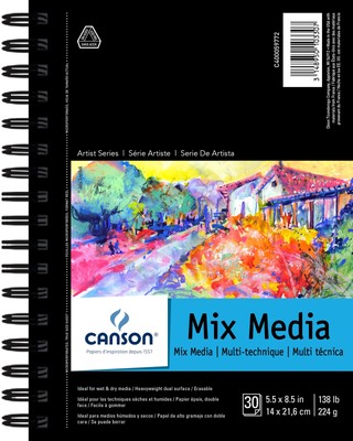 Canson Mix Media Pad 5.5''X8.5'' 30 Sheets