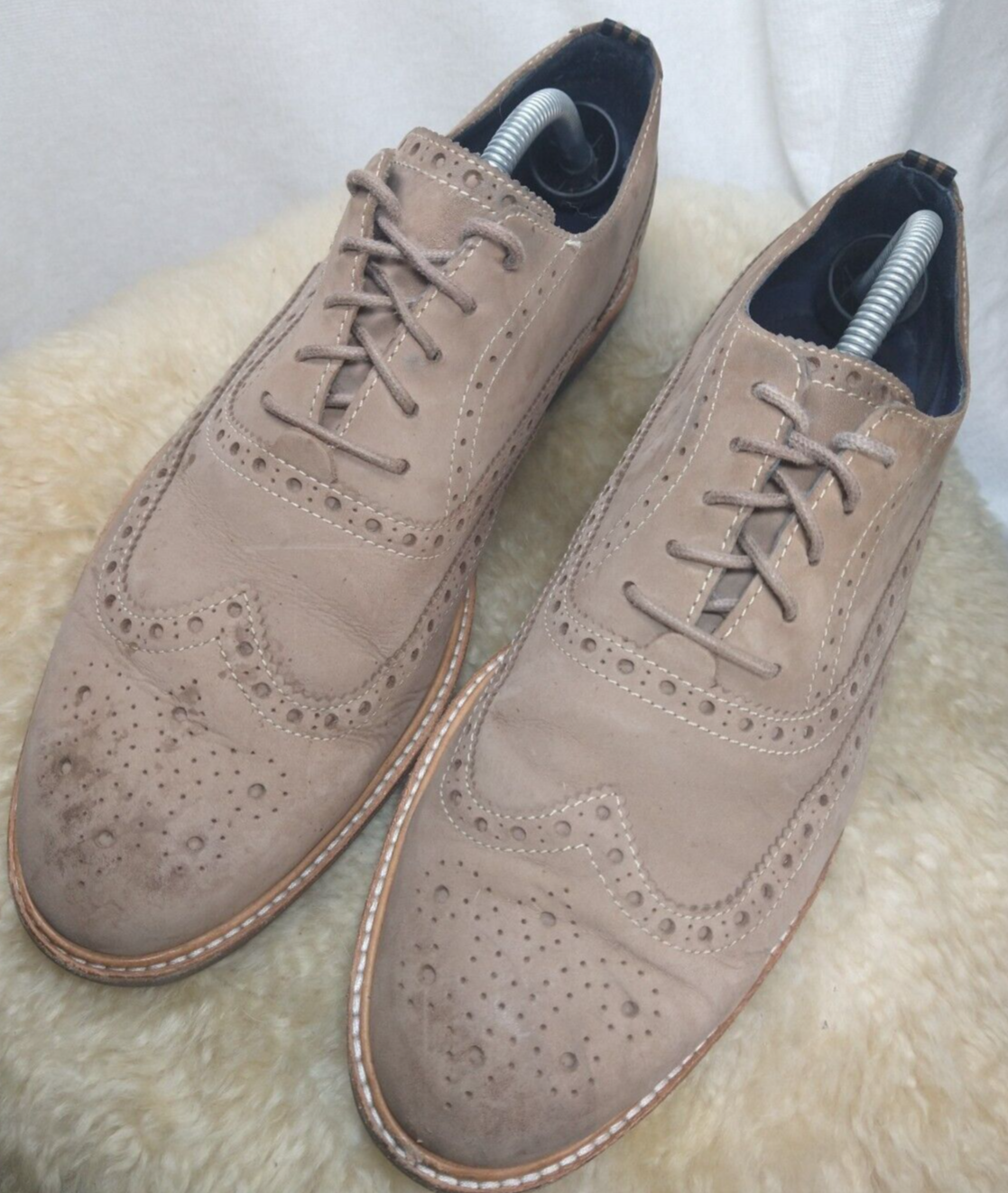 SAOLA SCARPE CASUAL COLE HAAN DA UOMO GRAND OS OXFORDS A CODA DI RONDINE NABUK TAGLIA 10 M MARRONI