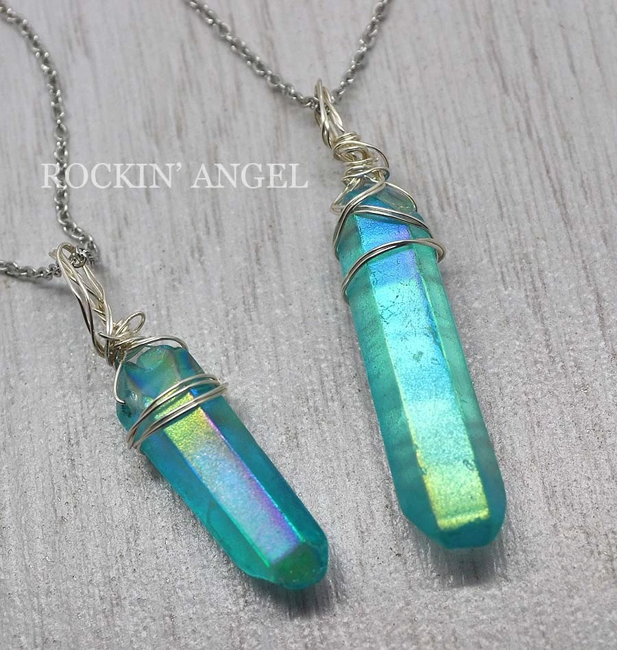 Angel aura 2024 quartz necklace