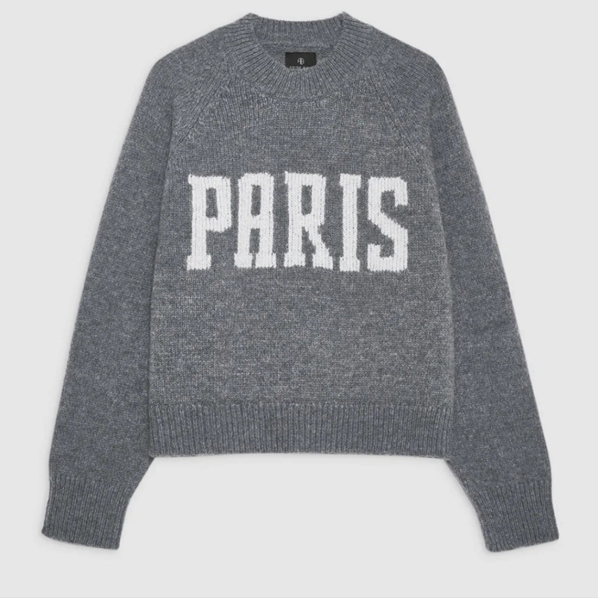 ANINE BING Kendrick Paris Cashmere Sweater Pullover Gray S image 4