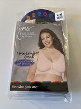 Hanes Just My Size XL Pure Comfort Bra Front Close with Wicking 1274 Sandshell