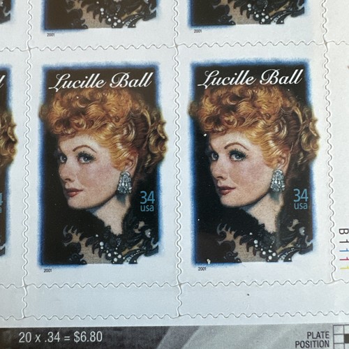 Legends of Hollywood Lucille Ball U.S. Stamp Sheet - 20 $0.34 stamps - Picture 3 of 4