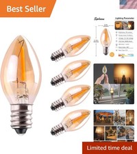 C7 LED Night Light Bulb,Warm White 2200K E12 Candelabra,50lm,5 Pack