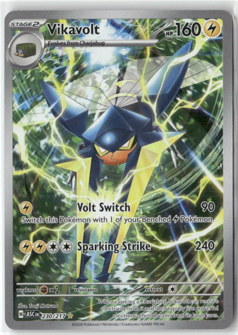 Vikavolt 230/217 Illustration Rare Ascended Heroes Pokemon Holo Near Mint