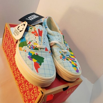 Vans Era Save Our Planet Map Print Sneakers Men s 8.5 / Women s 10 NEW W/ Box