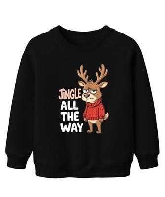 Jingle All The Way mürrisches Rentier Weihnachten Cartoon lustig Unisex Kinder S