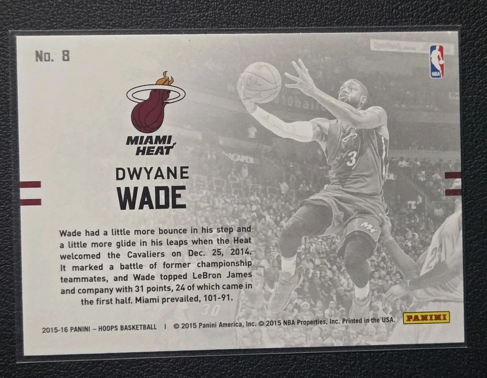 2015-16 Panini NBA Hoops Dwayne Wade Lights Camera Action #8 Miami Heat  - Image 2 of 2
