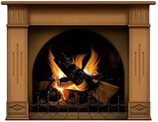 lepni.me Wall stickers Fireplace Burning Log Fire Holiday Wall Decal RRP £40