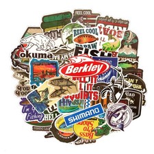 LINZZE ONESHAW Fishing Stickers Pack Waterproof Vinyl Bumper 50pcs