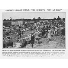 BISLEY Gewehrturnier gewonnen vom Lancing College - Antikdruck 1925