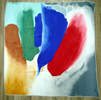 Vtg 70s Dzubas Smithsonian Institution Abstract Scarf 100% Silk Size-32x33 in