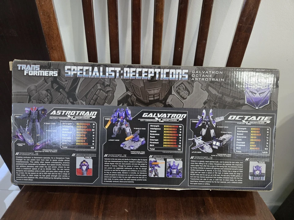 Transformers Generations Specialist: Decepticons Galvatron Octane Astrotrain NUEVO Foto 2 de 4