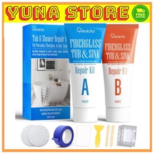 Bathtub Repair Kit for Enamel Fiberglass and Acrylic White Surface Fix
