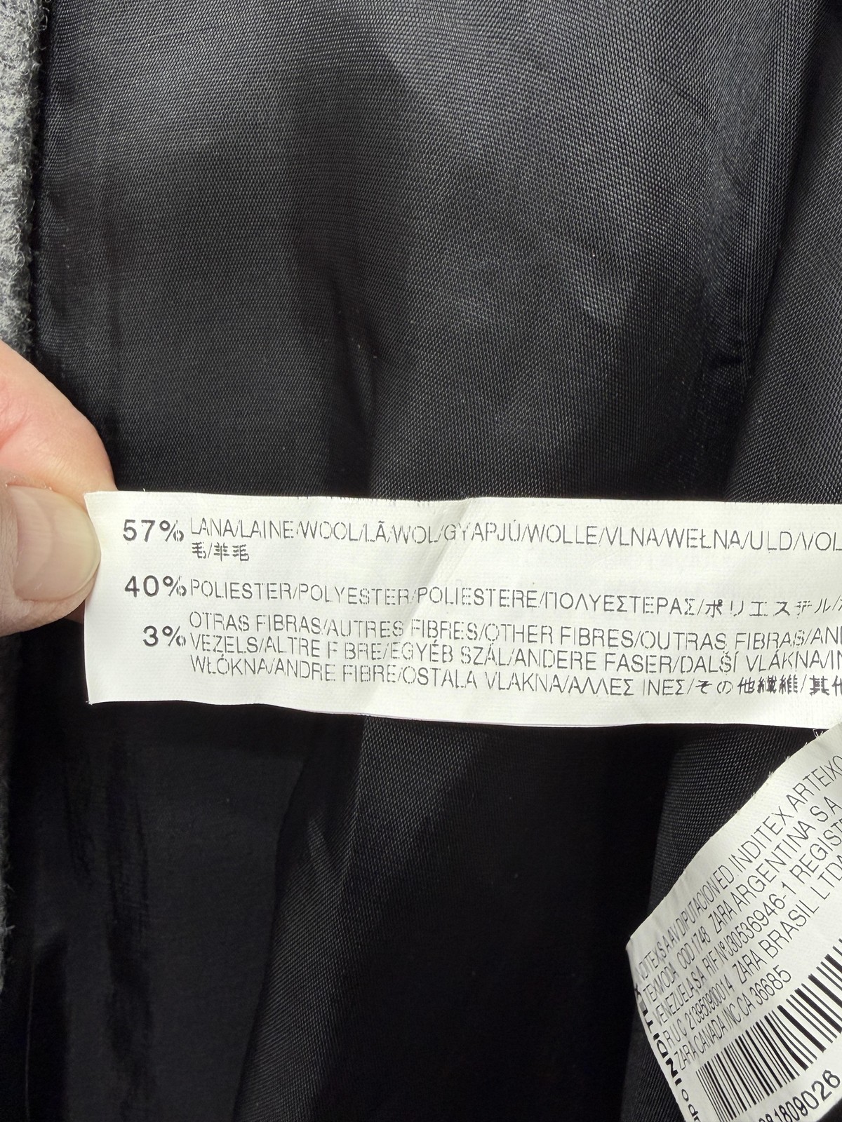 Zara Basic Jacket Womens Small Gray Wool Blend As… - image 5